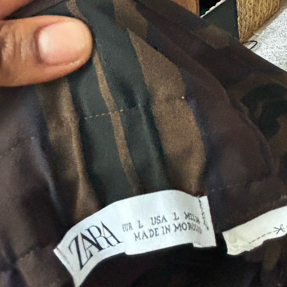 ZARA| High waited draw string striped pants | size large - Picture 6 of 10